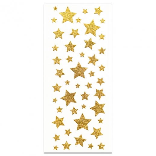 Glitterstickers - Guldstjärnor - 47 st