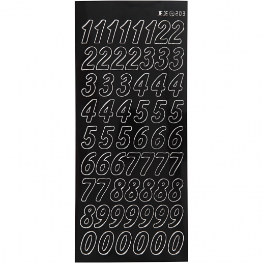 Stickers - Stora Siffror - 10x23 cm - Svarta