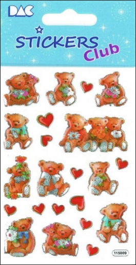 Stickers Mini Sweet Teddy Bear Foil Klistermärken