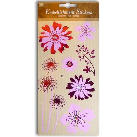 Stickers Glorious Flowers With Emboss Klistermärken
