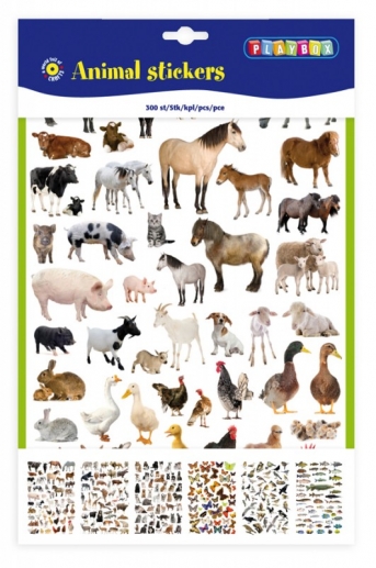 Stickers block - Animals - 6 ark - 30 x 22 cm