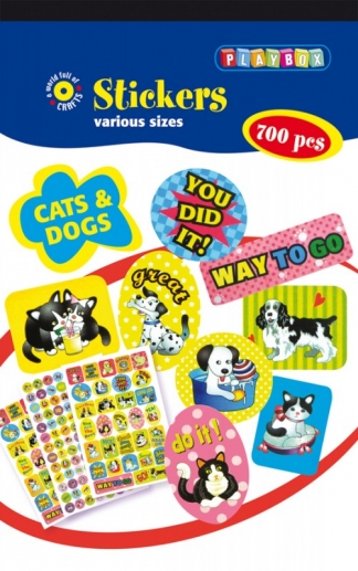 Stickersblock - Katter & Hundar - 700 st