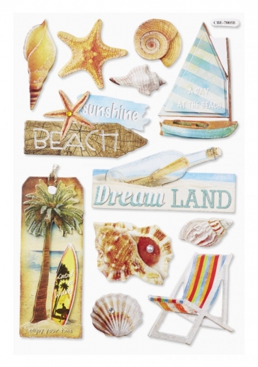 3D Stickers Beach II Klistermärken Djur Natur