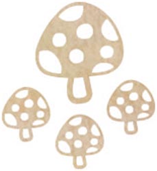 Wood Flourishes Toadstools 4 st Dekorationsfigur