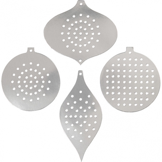 Sykartong Julkulor Silver 8 st Broderiväv