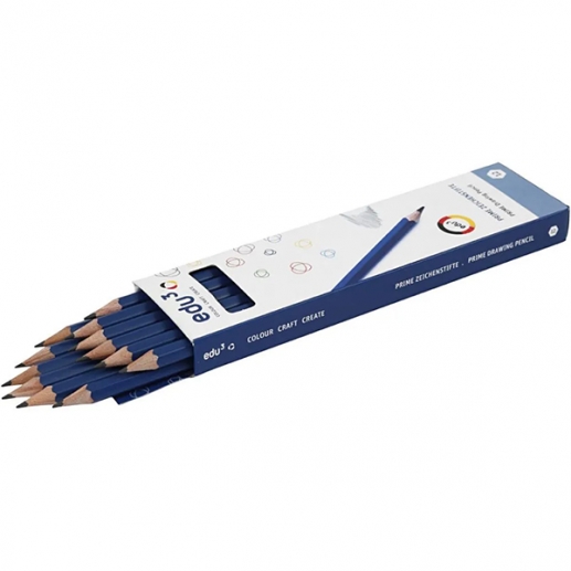 Tecknarblyerts Edu H 12 st Blyertspenna till scrapbooking, pyssel och hobby