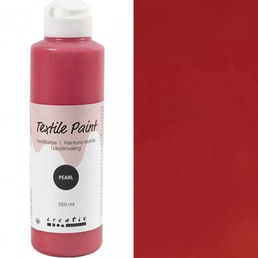 Textilfärg Pärlemor - Röd - 250 ml