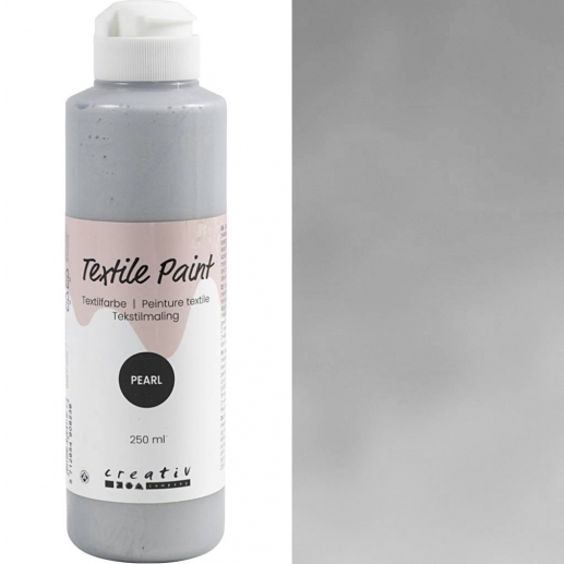 Textilfärg Pärlemor - Silver - 250 ml