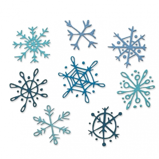 Tim Holtz Sizzix Thinlits Dies - Scribbly Snowflakes - 8 st