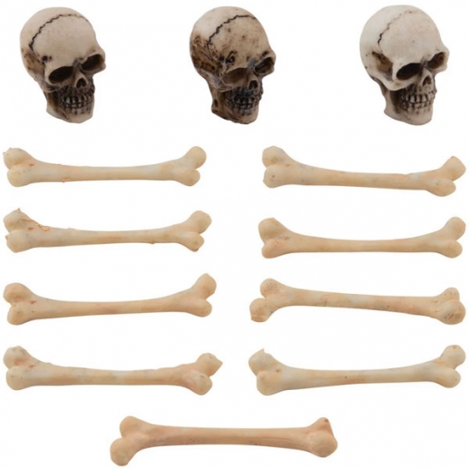 Miniatyr Halloween - Skulls and Bones - Tim Holtz - 12 delar