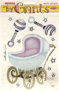 Vellum Stickers Tiny Giants Baby Blue Carriage Klistermärken
