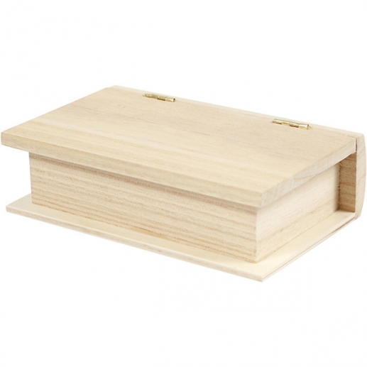 Träask Mini Bok 10,8 x 6,4 cm Ask Låda Box Kista