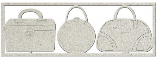 Travel Bags die cut chipboard FabScraps 16,8 x 5,7 cm Pappersfigurer