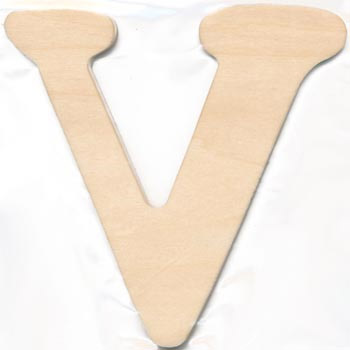 Bokstäver i Plywood 10 cm V Alfabet Bokstav Siffra