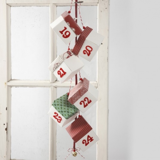 Julkalender / Paketkalender med vik-själv askar Jul Pyssel Inspiration