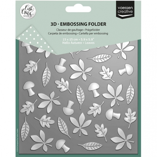 Embossing Folder 3D - 15x15 cm - Autumn Leaves - Vaessen