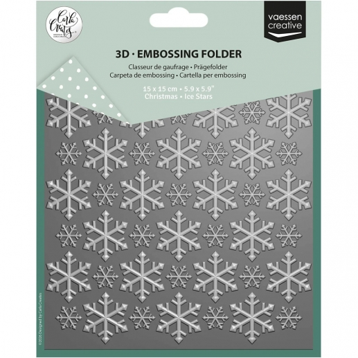 Embossing Folder 3D - 15x15 cm - Ice Stars - Vaessen