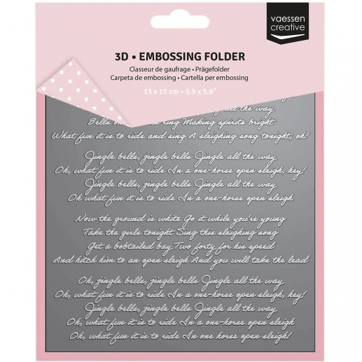 Embossing Folder 3D - 15x15 cm - Jingle Bells - Vaessen
