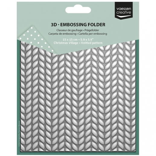 Embossing Folder 3D - 15x15 cm - Knitted Pattern - Vaessen