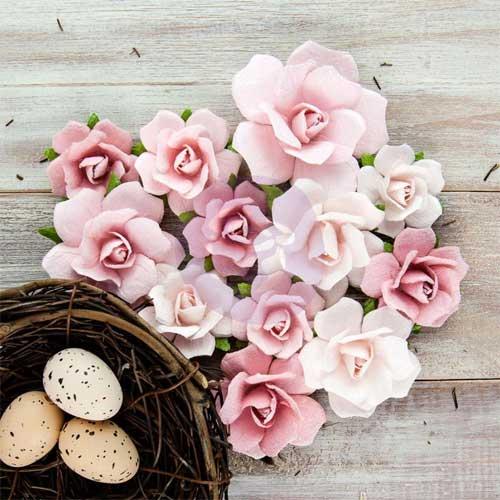 Pappersblommor pappersrosor Prima Isabella Vidette Dekorationer DIY