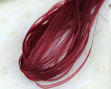 Band Organza 3mm Rulle 10m Bordeaux Organzaband