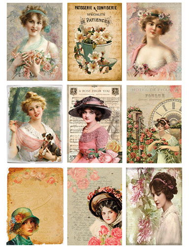 Vintage Foton A4 Reprint Women & Flowers