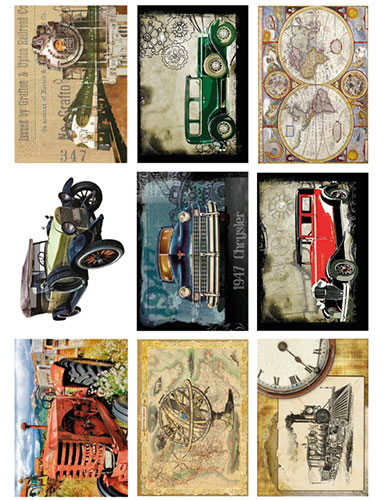 Vintage Foton A4 Reprint Transport till scrapbooking, pyssel och hobby
