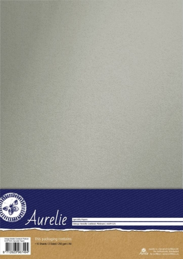Kartong A4 Vintage Metallic Nostalgic Platinum 10 ark 250 gr Pärlemorpapper Metallpapper