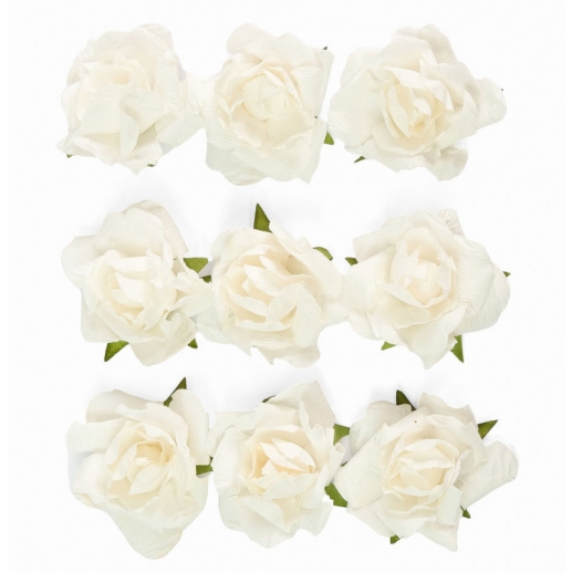 Pappersrosor För Pyssel - 40 mm - Vita - 9 st