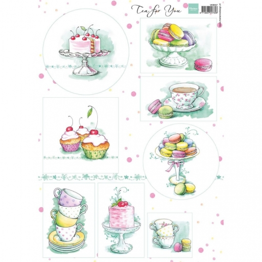Marianne Design Topper Sheet A4 Tea for you Pappersblock Paper Pad 4 8 Tum