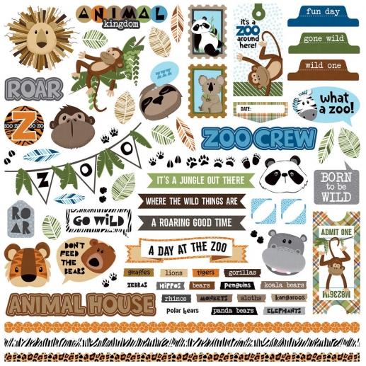 Cardstock Stickers PhotoPlay We Bought a Zoo Mönstrade Scrapbooking Papper
