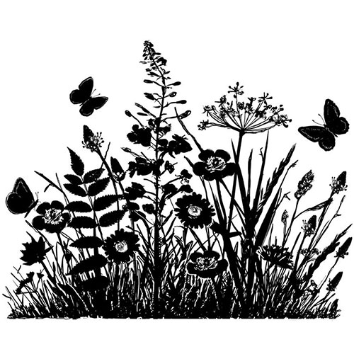 Stämpel Crafty Individuals - Wild Flowers and Butterflies - Omonterad