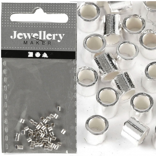 Wireklämmor dia. 2 mm Sterlingsilver 50 st Wireklämma