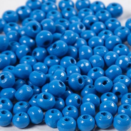 Träpärlor - 5 mm - Blå - 6 g - ca 150 st