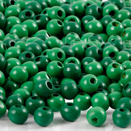 Träpärlor 5 mm Grön 6 g ca 150 st pärlor, smyckestillverkning
