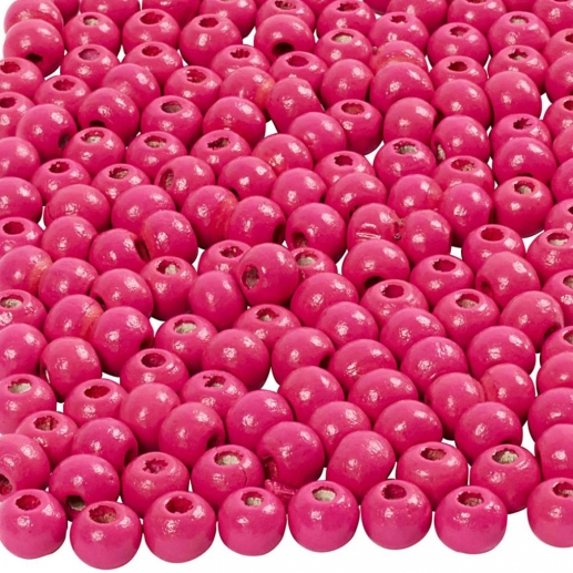 Träpärlor 5 mm Rosa 6 g ca 150 st till scrapbooking, pyssel och hobby