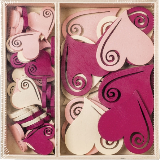 Trädekorationer 54 st - Romantiska Hjärtan Med Swirl