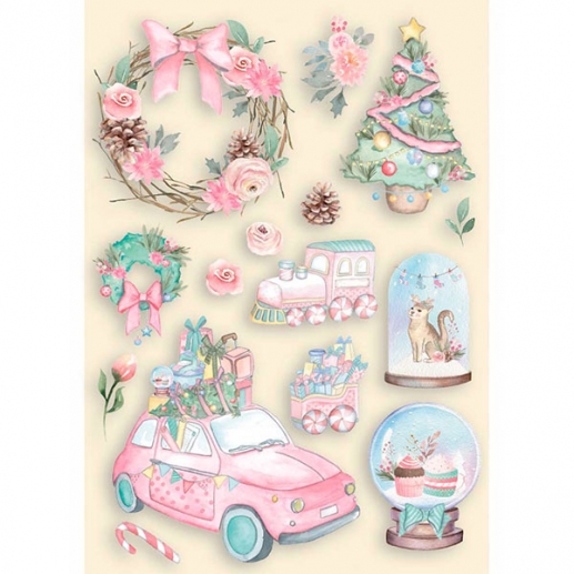 Wooden Die Cuts A6 Stamperia - Christmas Rose
