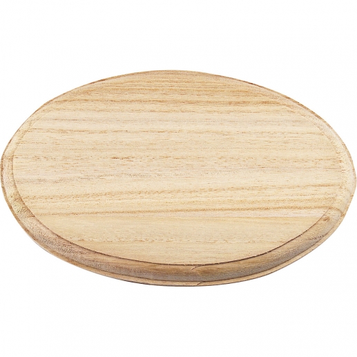 Oval Dörrskylt 21.5x14 cm i Kejsarträ Pinne Stav Skiva Skylt