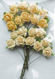 Tygblommor Roses 20-Pack Marianne Design Yellow Student Konfirmation