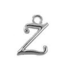 Alfabet Silver Charm 10 st Z Bokstav Siffra