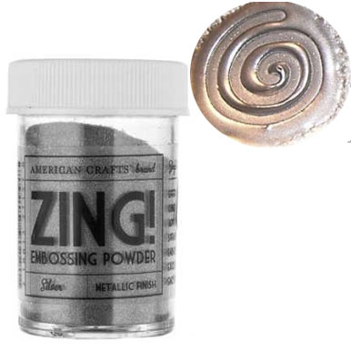 Embossingpulver Zing Metallic Silver till scrapbooking, pyssel och hobby