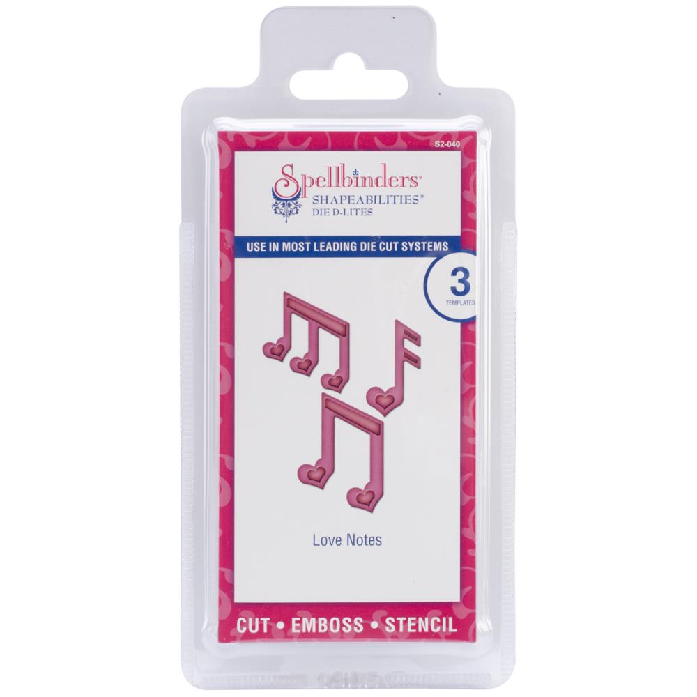 Spellbinders D-Lites Love You Die - Fustella E Stencil Per Scrapbooking Con Cuore E Scritte, Marrone