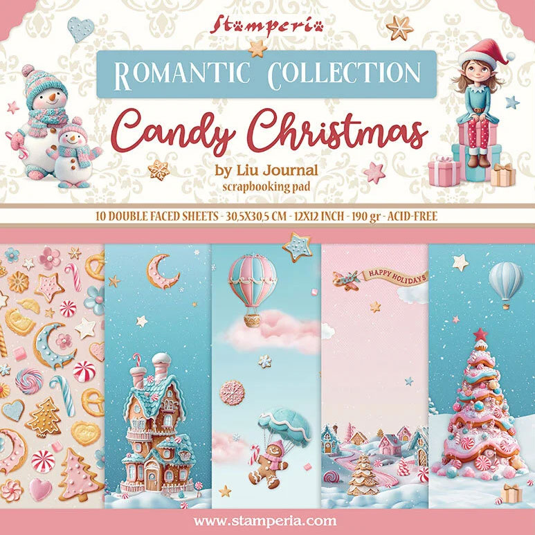 Paper Pad 12x12 Stamperia - Candy Christmas