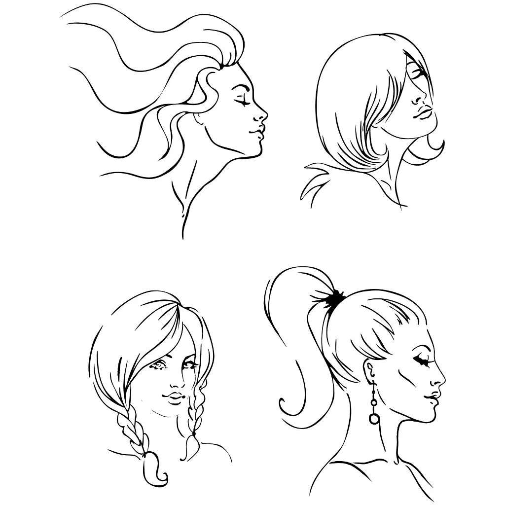 Clear Stamps - Frisyrer - 11x15,5 cm