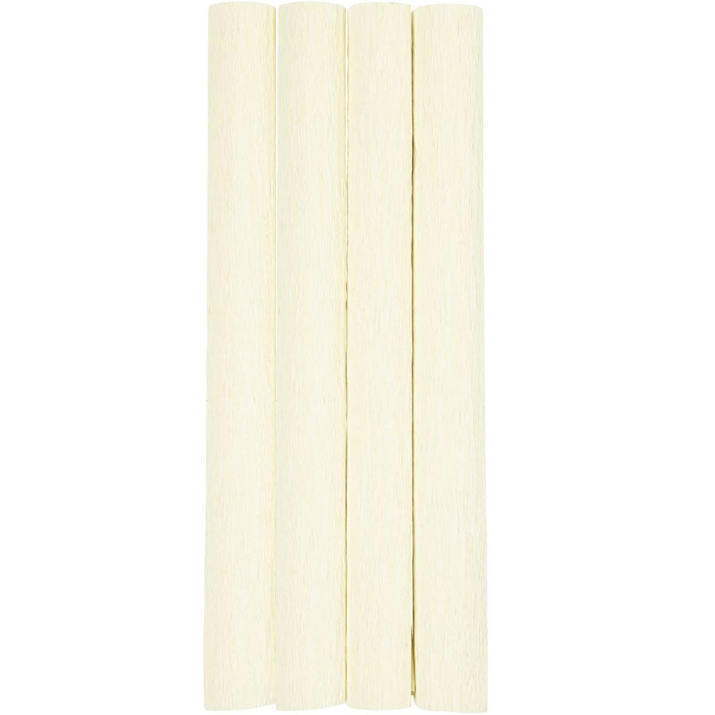 Kräppapper 25x60 cm - 4 Ark - Off White