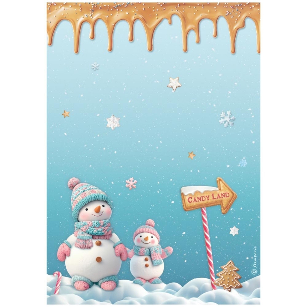 Decoupage Papper Stamperia - Candy Christmas Snowmen