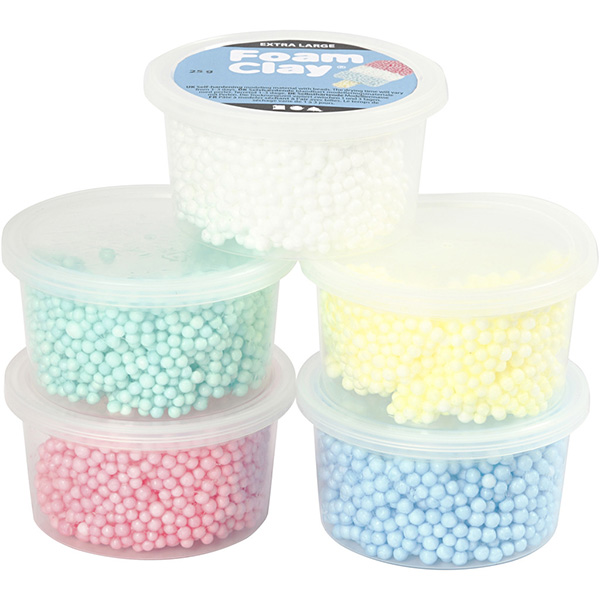 Foam Clay XL - Pastellfärger - 5 Burkar