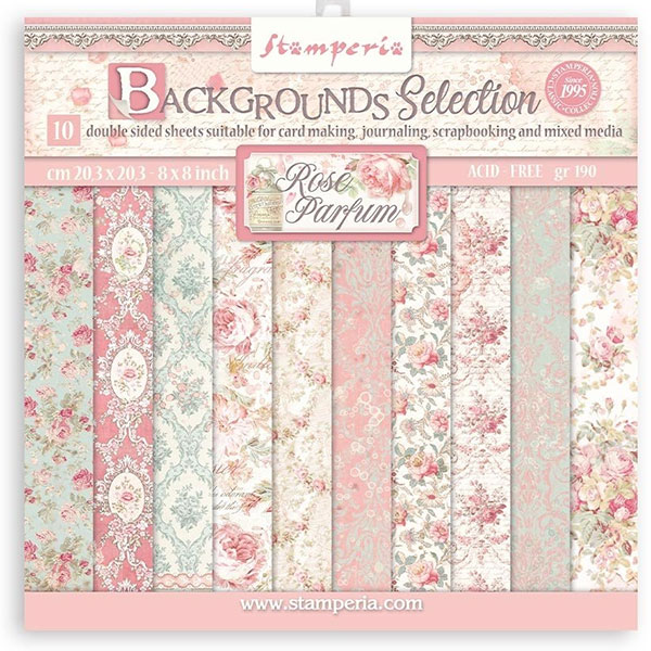 Stamperia - Rose Parfum - 8x8 Background Paper Pad